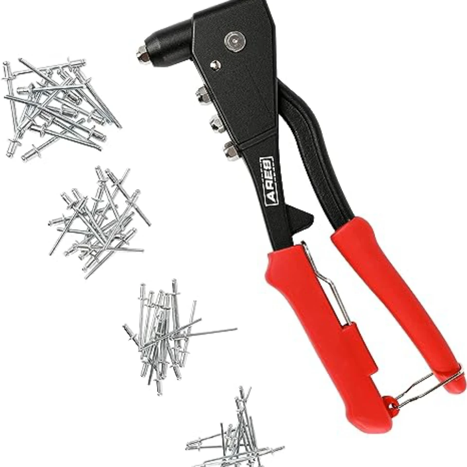 

Professional Heavy Duty Pop Rivet Gun Kit - Includes 260 Rivets in Four Sizes Ideal for Metal, Wood, Plastic, and Sheet Metal