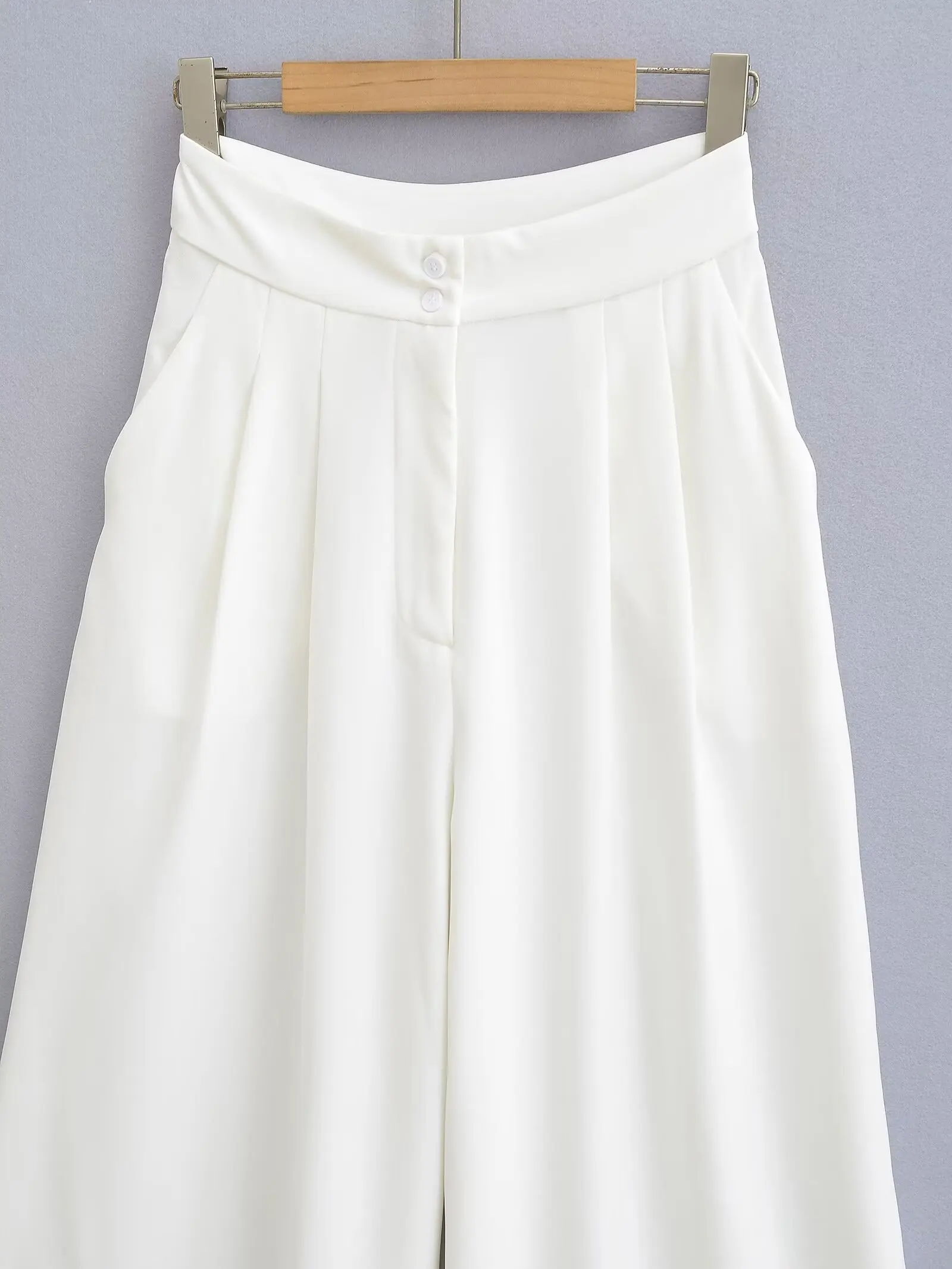 2024 neue Frau Solide Anzüge Spitze Up V-ausschnitt Tank Top + Hohe Taille Taschen Wilden Casual Streetwear Weibliche Breite Bein lange Hose