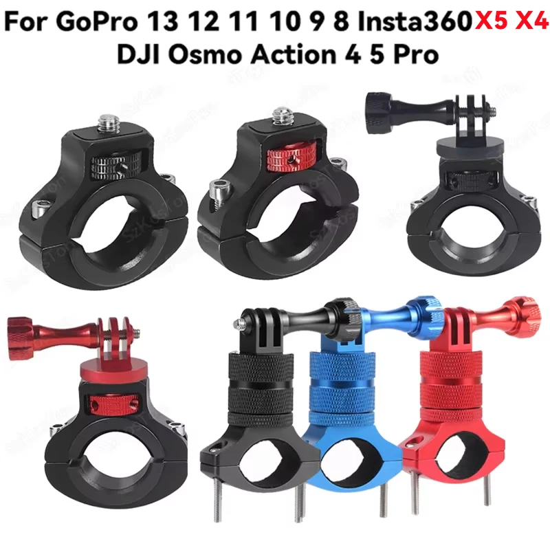 1/4 Śruba Metalowy uchwyt rowerowy na kierownicę motocykla do GoPro 13 12 11 10 9 8 Insta360 X5 X4 DJI Osmo Action 5 Pro 4