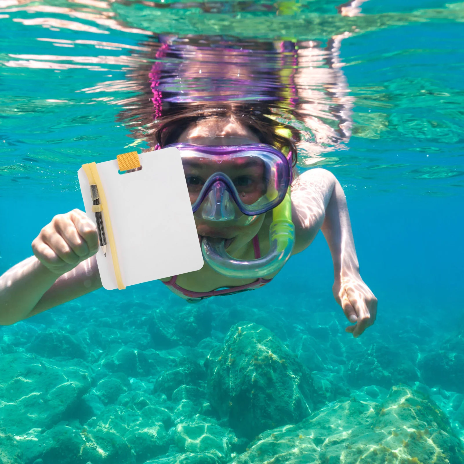 

1pc Waterproof Underwater Notepad Diving Writing Board Reusable Erasable Pocket Sized Mini For Scuba Snorkeling Dive Gear Strong