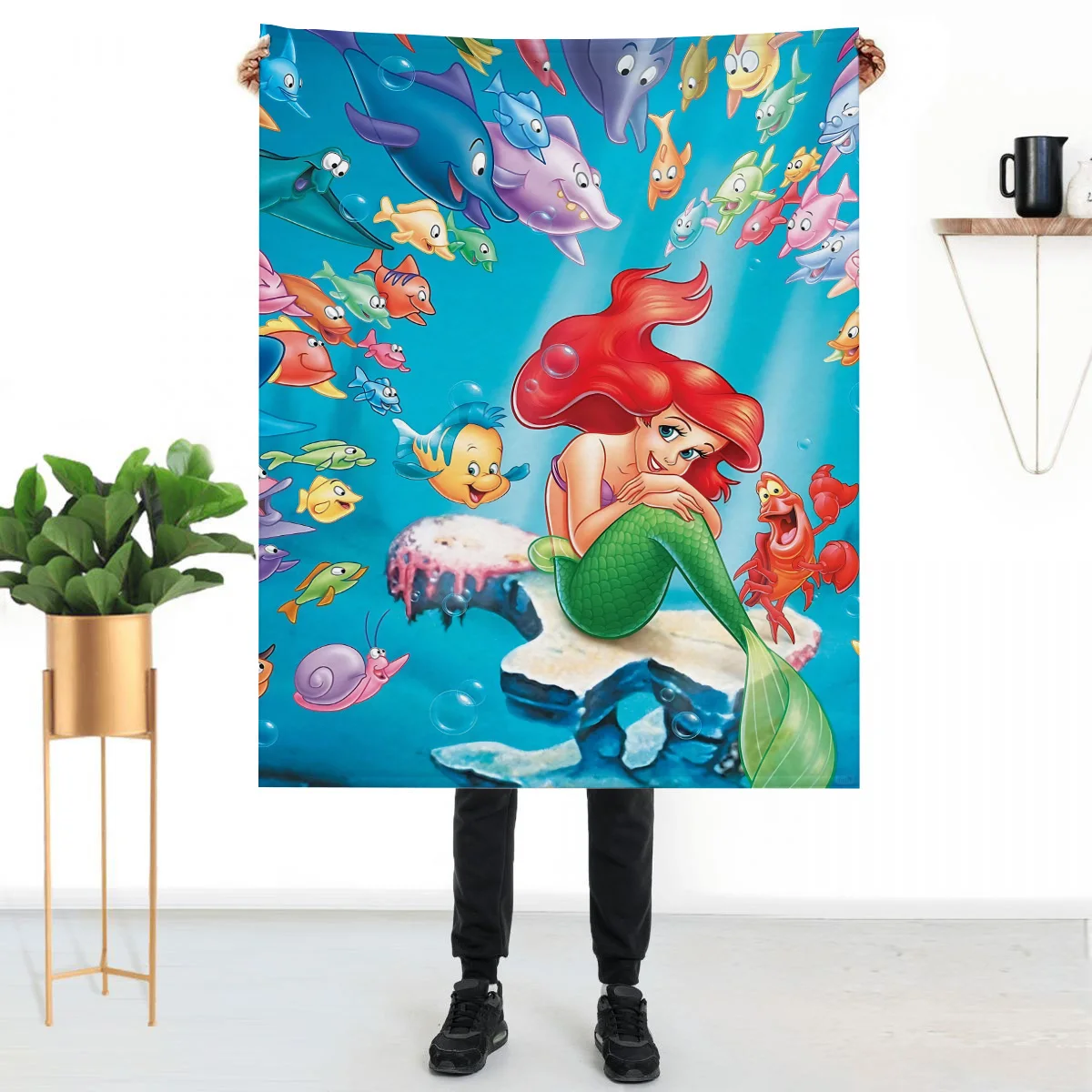 

The Little Mermaid Sofa Throw Blanket Luxury Fluffy Soft Blankets Home and Decoration Bed Knee Custom Anime Throws Children's
