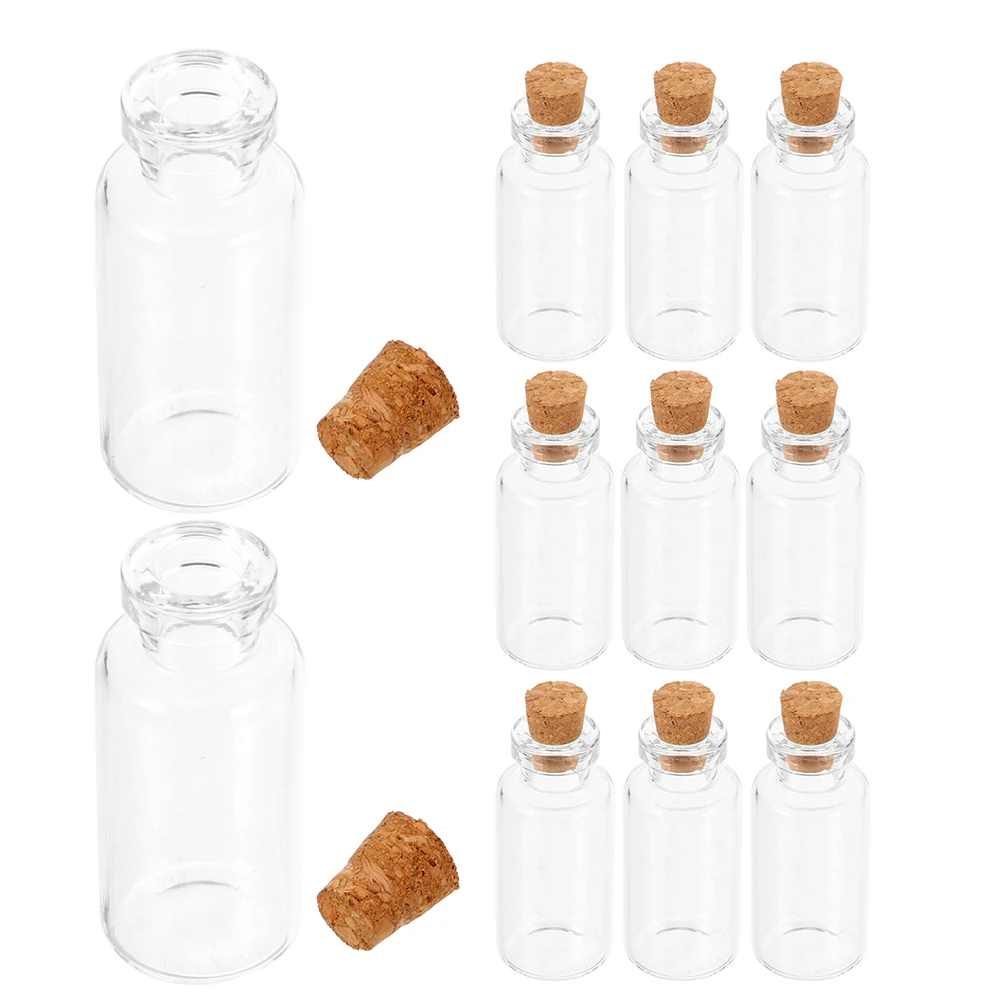 12 Stuks Mini Glazen Wens Flessen Kleine Potten Met Kurk Deksels Voor Diy Ambachten En Decor Kleine Potten Met Deksels mini Kurk Flessen