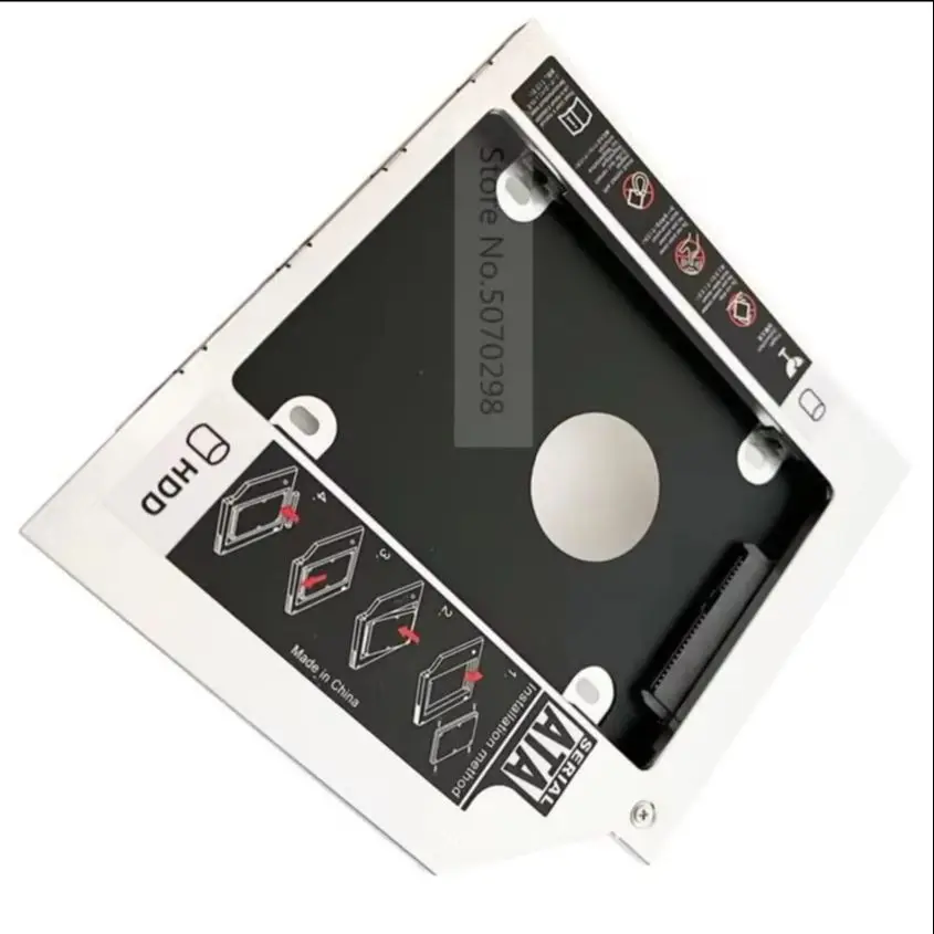 Caddy de 9,5 mm para 2º Disco Rígido em Baía Óptica para Gateway NE522 NE570 NE572 NV510 NV570P Lenovo ThinkPad S420 U400 U330 P70 P71