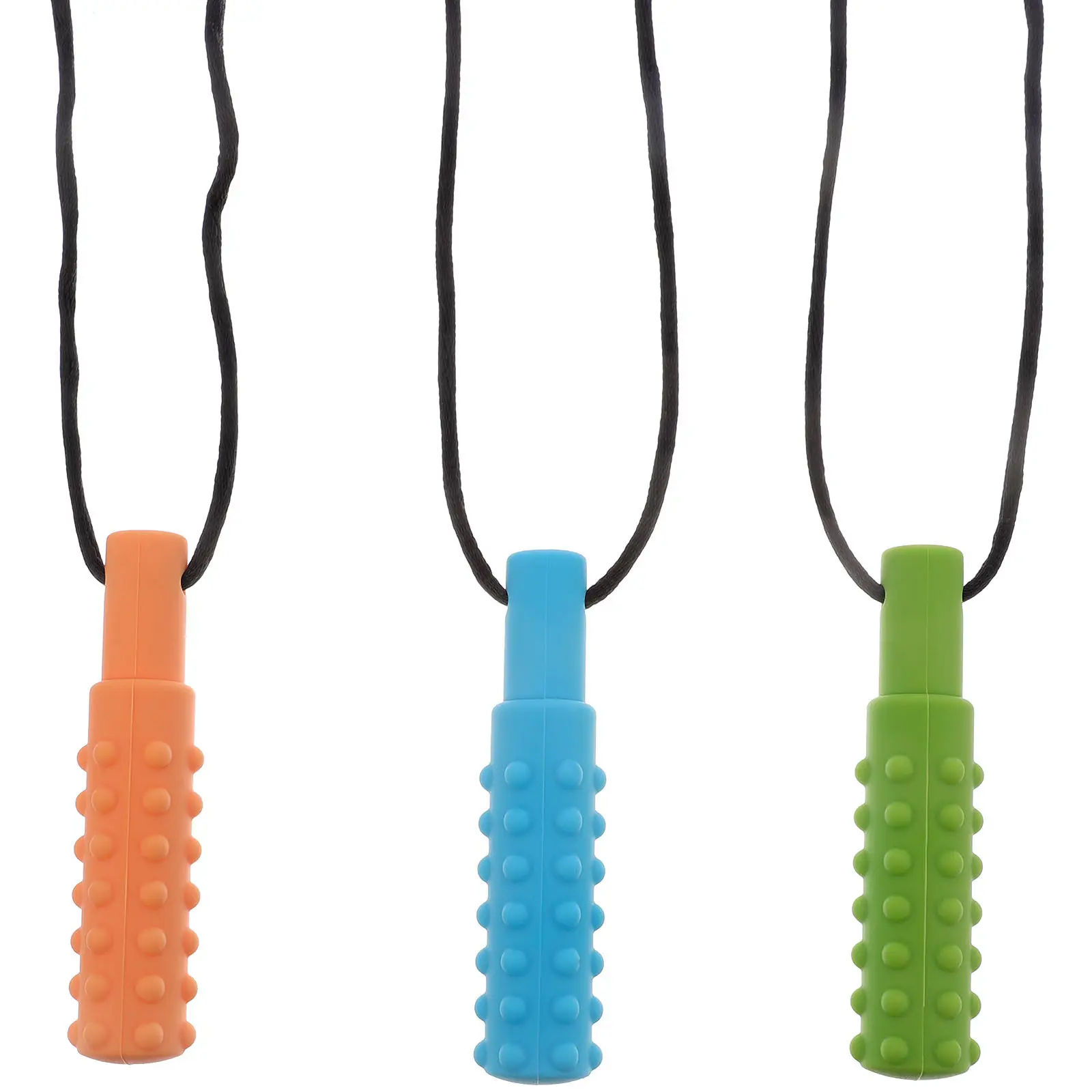 Lot de 3 pendentifs à mâcher en silicone pour bébé, pour soulager les douleurs de la dentition, apaisant pour les molaires des tout-petits, soin buccal doux et entraînement