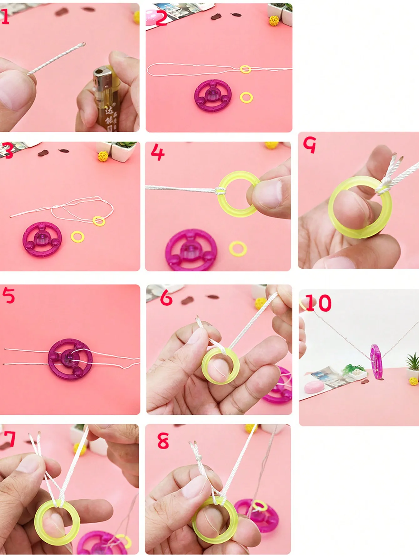 10 قطعة جديد مضيئة اليد سحب مضيئة وامض حبل دولاب الموازنة لعبة مصباح ليد لعبة الجدة الأطفال دولاب الموازنة فلاش الدوران دمى هدايا #3