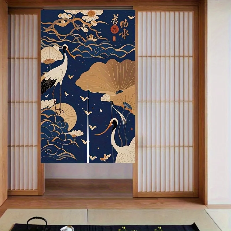 1 قطعة رافعة على الطراز الصيني الجديد وستارة باب اللوتس على الطراز الوطني ستارة تقسيم من القماش لتزيين المنزل