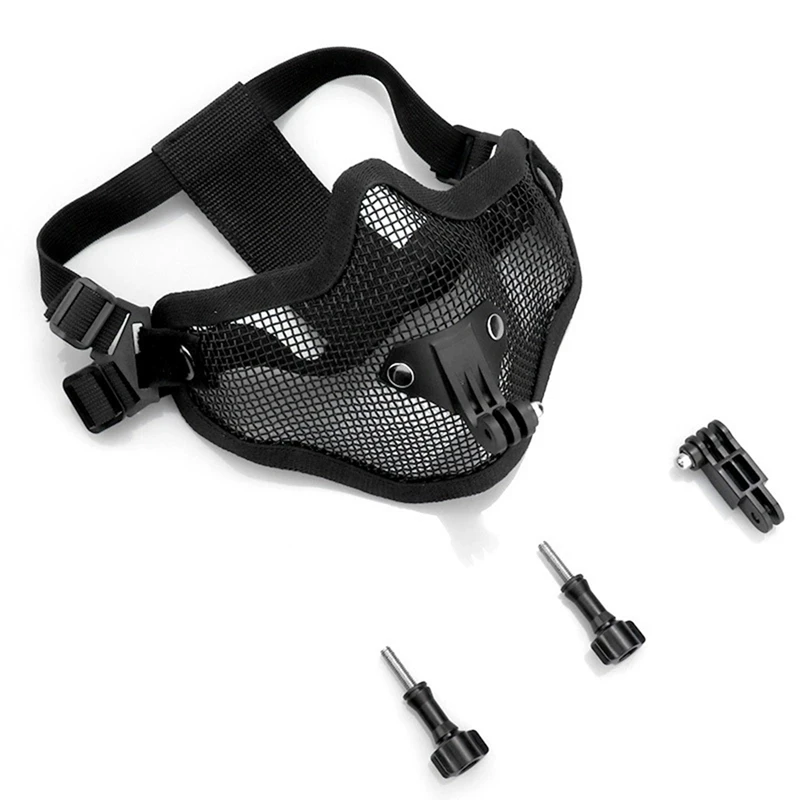 DT98 Face Mask Bracket for DJI Osmo for GoPro, Sports Camera Mount for Motorcycle Cycling POV Shooting