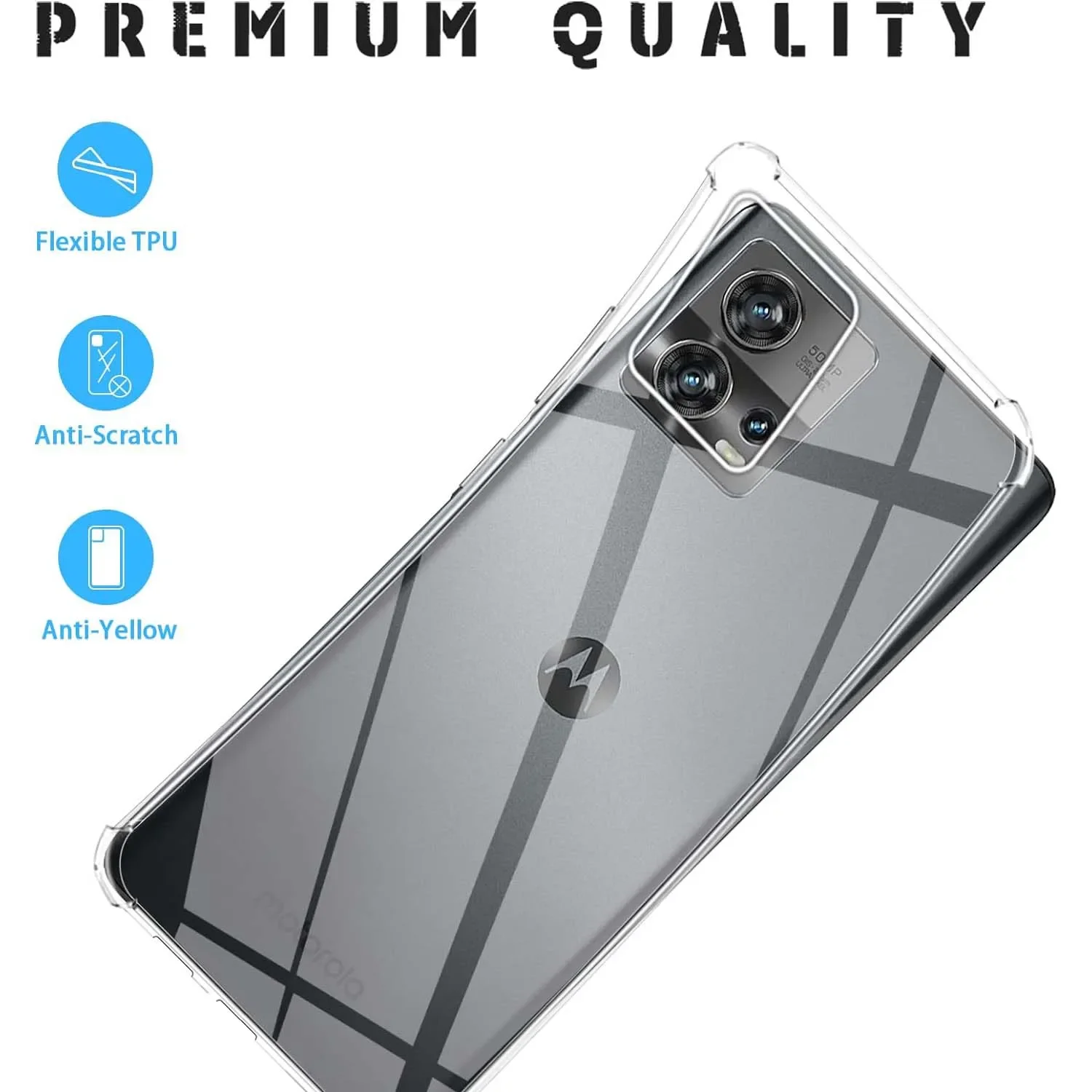 Luxury Clear Phone Case For Motorola Edge 30 Fusion 30 Neo 40 Neo 5G Shockproof Case For Motorola E13 E32 E22 E20 E30 Back Cover