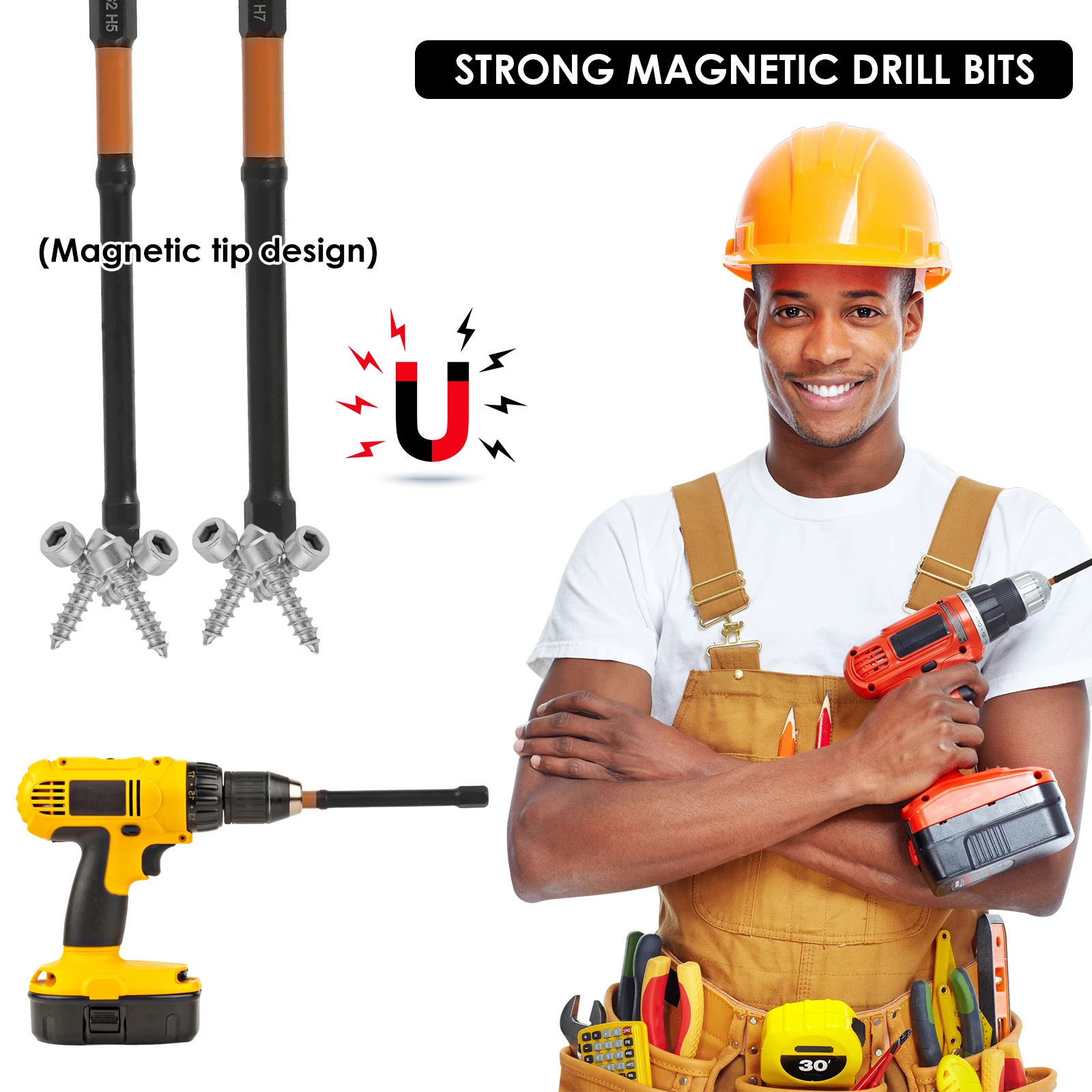 ชุดดอกไขควงหกเหลี่ยมแบบกระแทก อัลเลน วิงค์ พร้อมดอกสว่าน ขนาดเมตริกและ SAE 1/4 นิ้ว ก้านหกเหลี่ยม เหล็ก S2 ปลายดอกสว่านกลึงด้วยเครื่อง CNC พร้อมแม่เหล็ก หัวหกเหลี่ยมแบบกระแทก