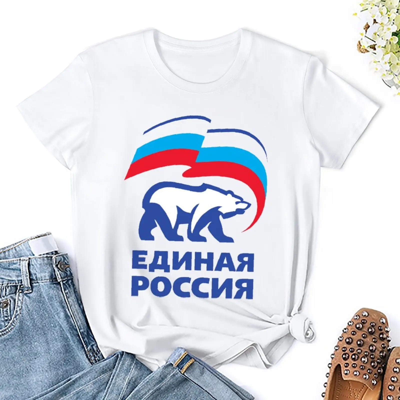 United Russia Political Party for Sale T-shirt Harajuku Sports Top Tee Funny Travel Graphic