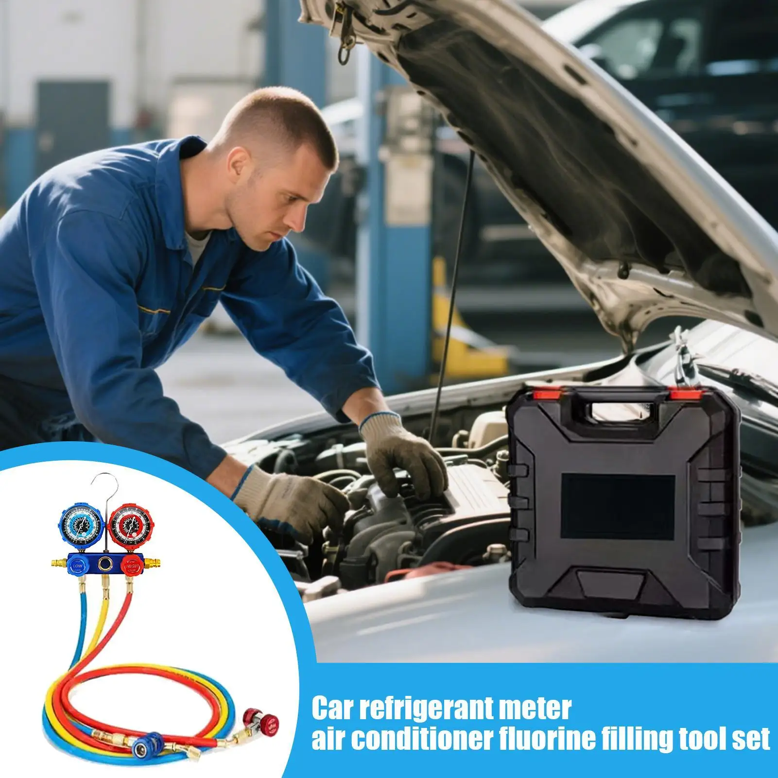 

Набор манометров Hvac, комплект манометров хладагента, комплект для заправки хладагента для дома, мастерской по ремонту транспортных средств, обслуживания сезонного гаража