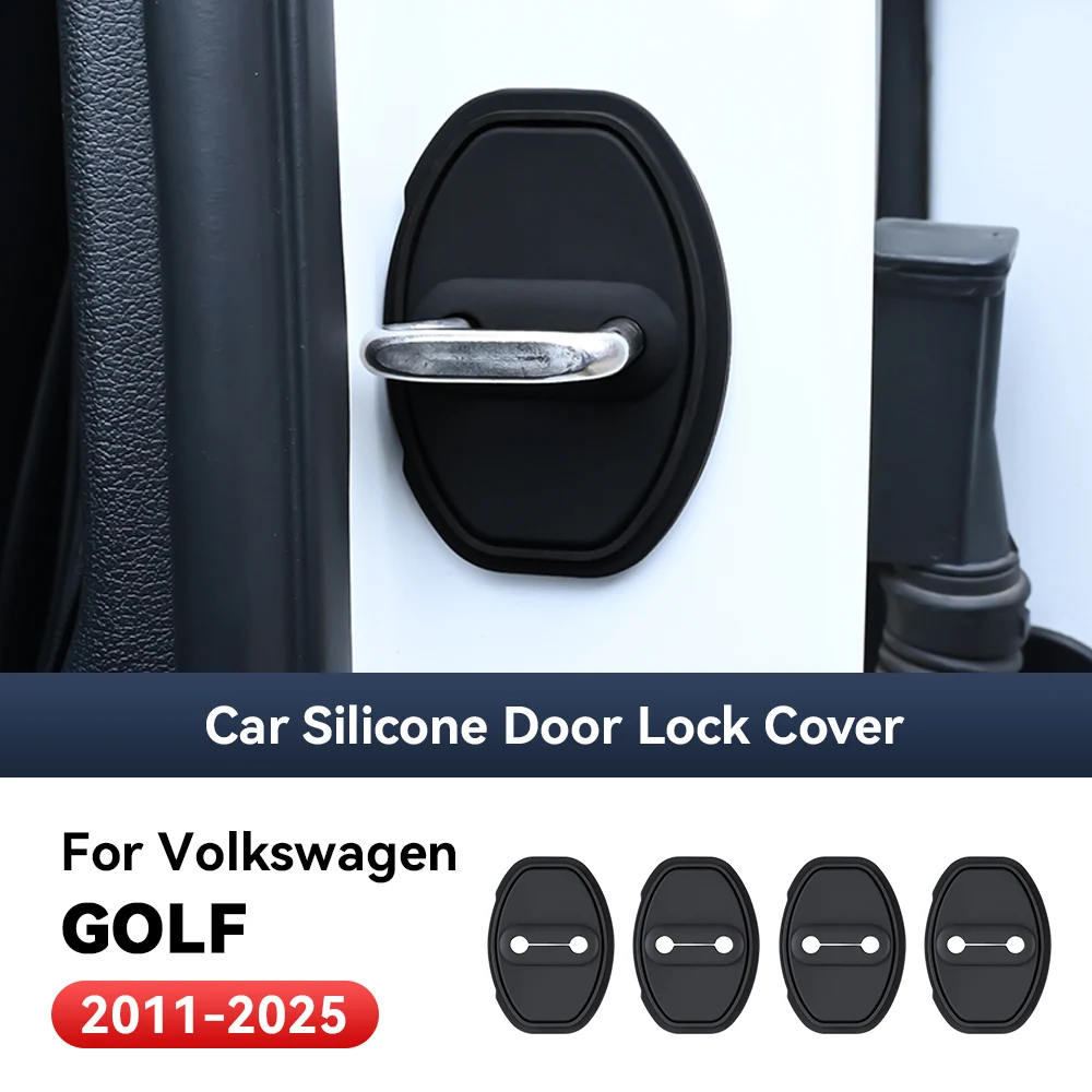 

4pcs Car Decorat Accessories Silicone Protecte Auto Door Lock Latch Shock Absorber Cover For Volkswagen GOLF 2011-2025