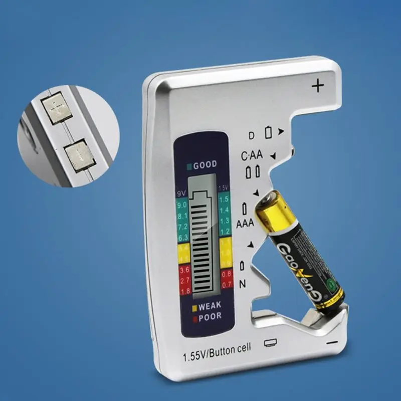 D AA AAA 9V LCD 디스플레이 버튼 셀 배터리 측정기 표시 볼트 테스터 검사기