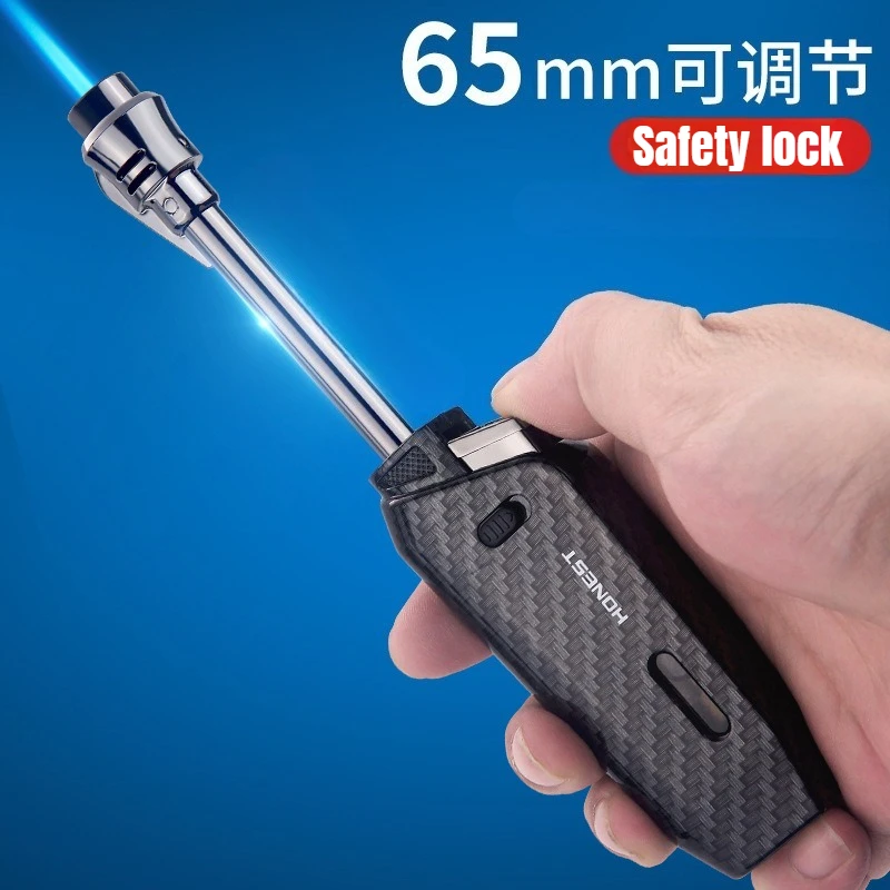 

Newest Metal Retractable Pull Rod Ignition Gun for Kitchen Portable Windproof Blue Flame Inflatable Durable Long Handle Lighter