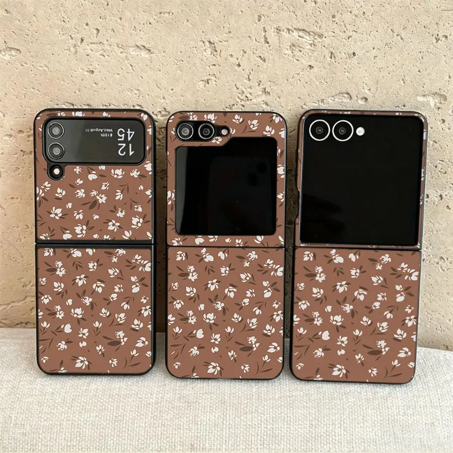 Beautiful Floral Fragments Back Phone Cover Funda Case for Samsung Galaxy Flip4 Flip3 Flip7 FE Flip6 Flip5 Z Flip 7 6 5 4 3