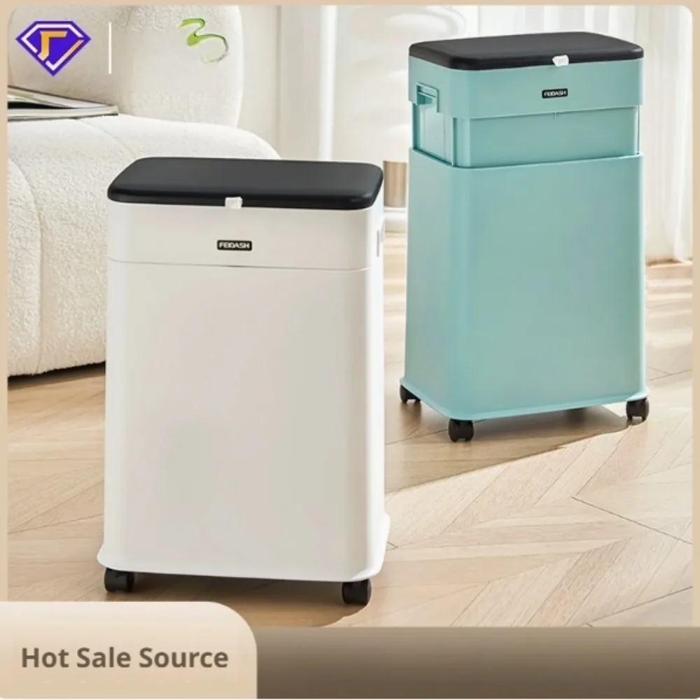 Poubelle élévatrice au design esthétique, poubelle de cuisine à hauteur réglable pour usage domestique, poubelle sanitaire mobile
