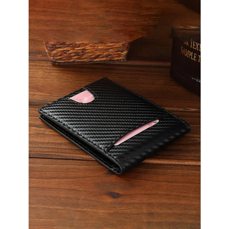 2025 New Microfiber Simple Carbon Fiber Wallet Men's Credit Card Holder Wallet