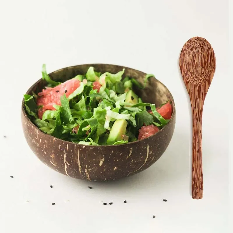 Natural Coconut Shell Bowl Coconut Bowl Light Food Container Fruit Salad Milkshake Dessert Bowl Southeast Asia Tableware Package