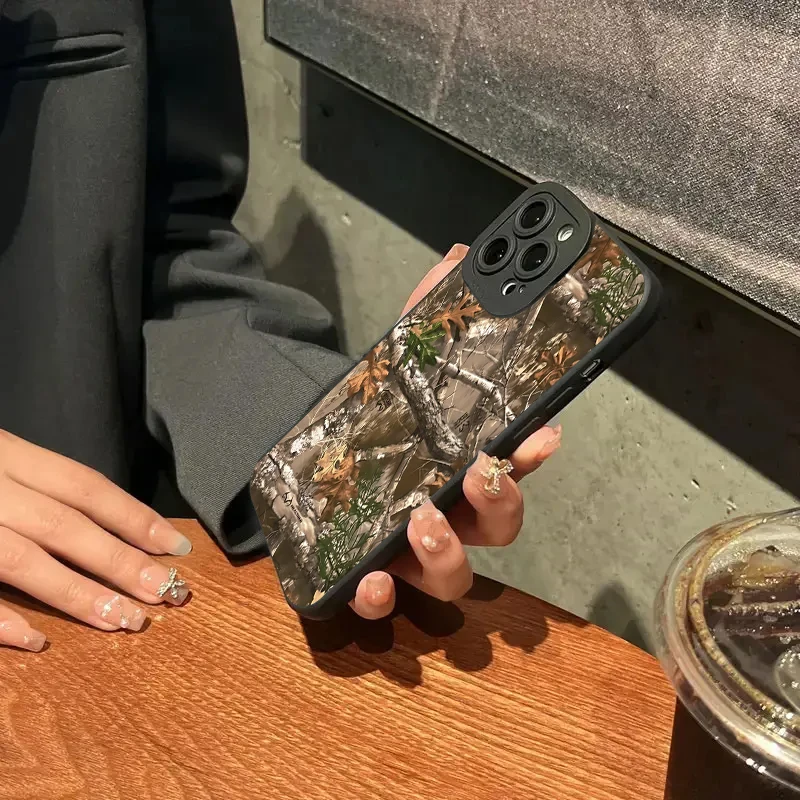 Forest Camouflage Pattern Phone Case For iPhone 11 12 13 14 15 16 Pro Max 7 8 Plus 16E XR X XS SE Shockproof Silicone Soft Cover - Image 2