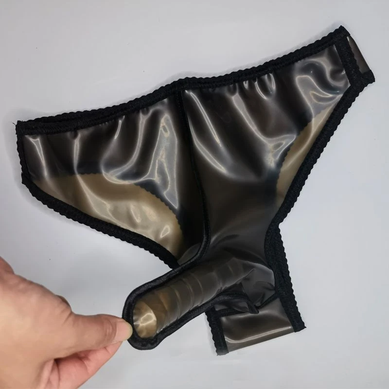 S-3XL Doux Latex En Plastique Ajusté Hommes T-Briefs Costumes De ixPrivée Culotte Slips Taille Basse Sous-Vêtements Lingerie DanceWear Bar Show