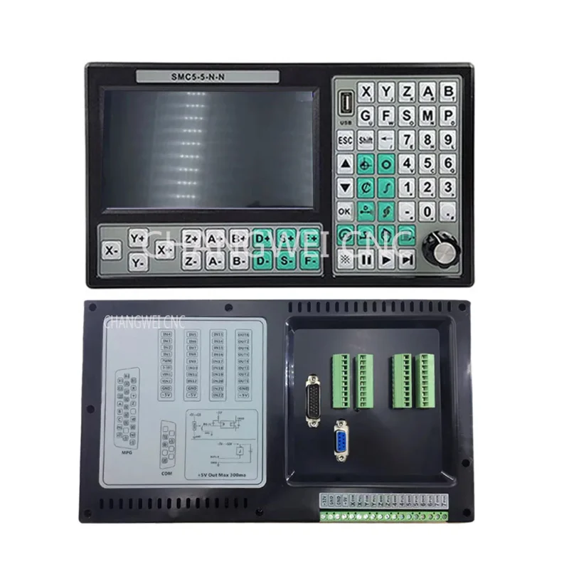 5-Axis Offline CNC Controller SMC5-5-N-N 500Khz Mach3 USB 500KHz G Code 2N.M Stepping Servo Motor Driver 2 HSS57 57J1880EC-1000
