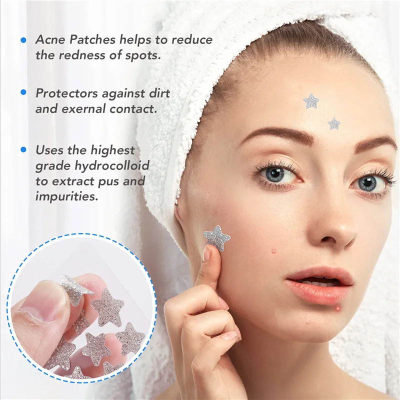 얼굴용 뷰티 여드름 패치 하이드로콜로이드 여드름 패치 120개 컬러풀 스팟 스티커 실버 + 퍼플 + 로즈 레드
