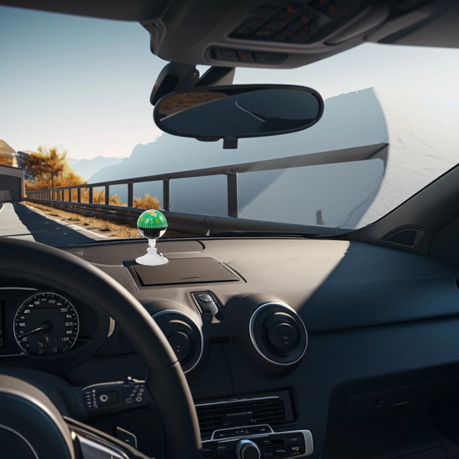 

Portable Car Compass Suction Cup Dashboard Mount High Hiking Stick on Compass for Car