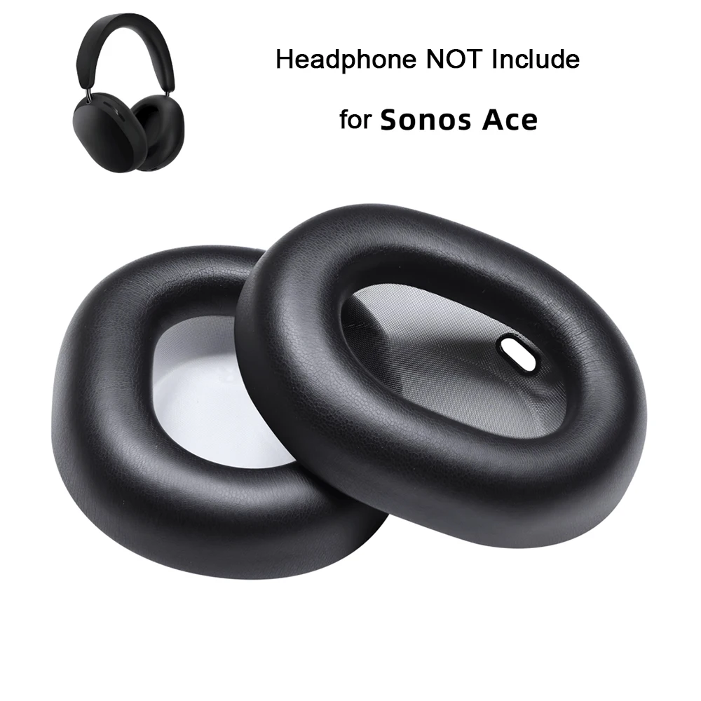 Coussinets d'oreille de remplacement pour �couteurs Sonos Ace, coussins en cuir prot�in� de qualit� sup�rieure, isolation du bruit et ajustement confortable