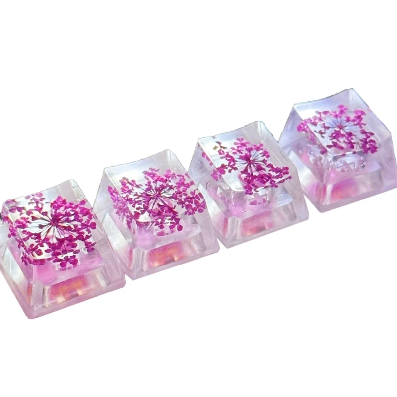KeyCaps Resin Keyboard Mekanis Keycaps Bunga Kering Daun Tembus Pandang