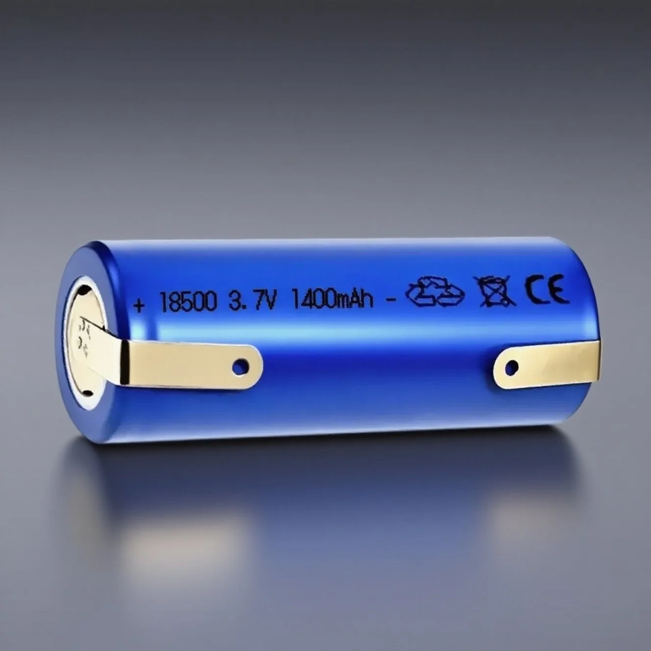 18500 3.7V 1400mAh Rechargeable Lithium Battery with Solder Tabs for Table Lamp Flashlight Electric Mosquito Swatter Loudspeaker