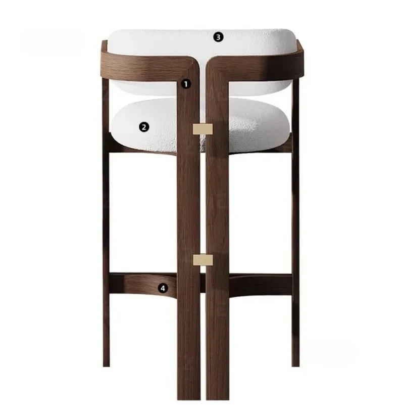 

Современный легкий роскошный стульчик для кухни, креативный остров, увеличенные барные стулья, мебель для дома, итальянские барные стулья из цельного дерева