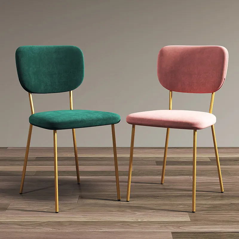 Gold Legs Unique Dining Chairs Upholstered Modern Stackable Luxury Dining Chairs Design Party Sillas Comedor Nordic Furniture
