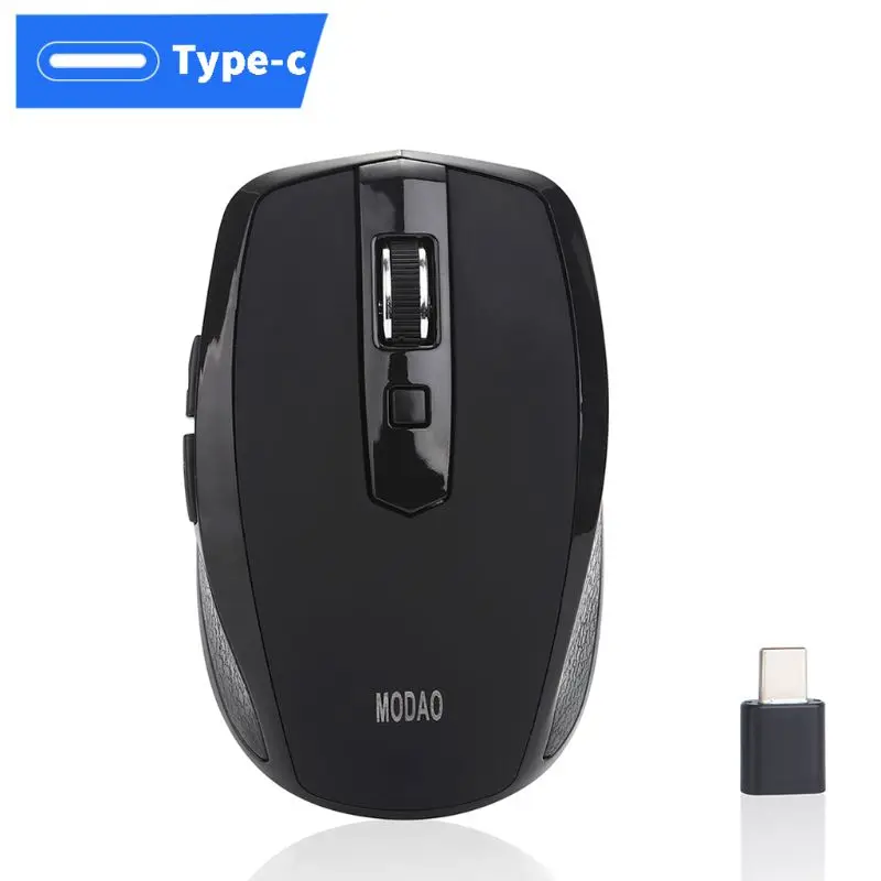 F3MA 2.4G Wireless Mouse 6 Buttons Noiseless USB Type C 1200 1600 DPI Gaming Mouse with Type-C Receiver MICE