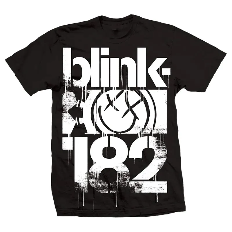 Summer Rare Blink 182 - The Smiling Punk Rabbit Graffiti Rabbit Illustration - American High Street Vintage Streetwear T-shirt