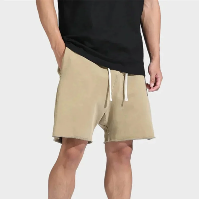 NEW zipper pocket Fitness Sports Shorts Men Summer Trend cotton Loose Leisure Running Basketball short pants  Fitness sweatpants