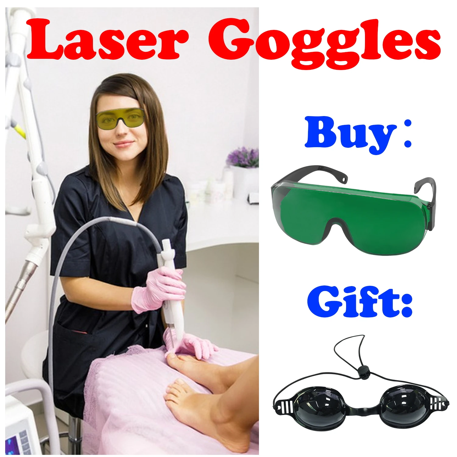 Eye Protection ANSI Z87.1 Validated OD7+ 190-2000nm Flexible TPE Sealing Edge for Complex Laser Experiment Telecom Component