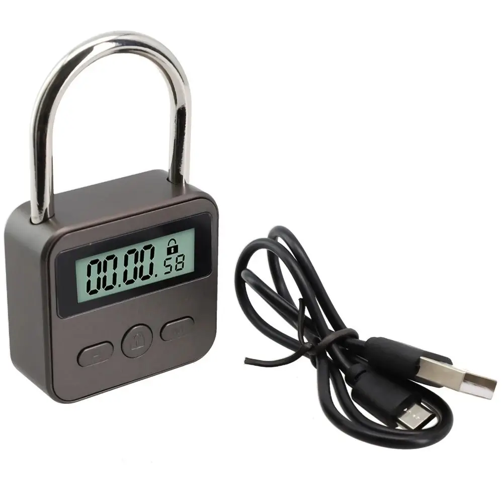 LCD Display Metal Timer Lock 99 Hours Max Timing Multi Function Security Lock Smooth Edges USB Rechargeable Electronic Timer