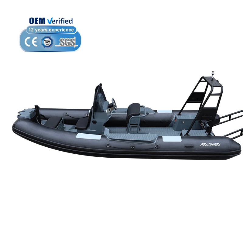 6m-7m Aluminum RIB 21ft 22ft Center Console Hypalon Inflatable Boat 12 Person Rigid Hull Luxury Patrol view 4