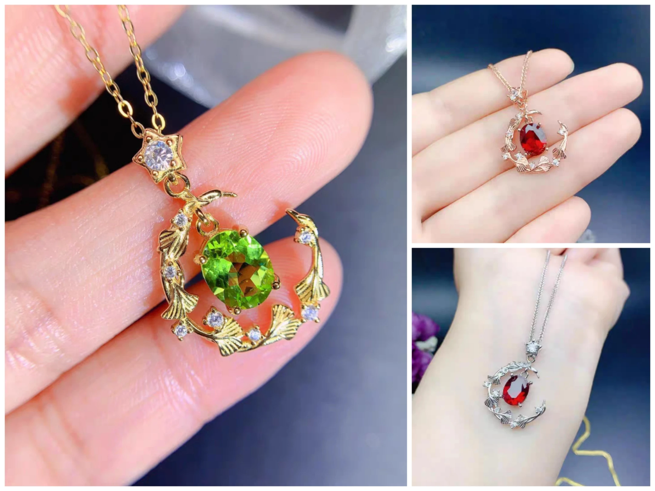 S925 Silver Pendant Setting for 6x8mm-8x10mm Stones, Ginkgo Leaf & Star Design, Elegant Swing Style, DIY Jewelry Supplies