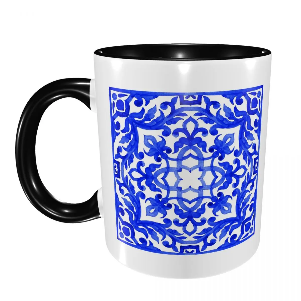 Portuguese Azulejo Tiles Mug Funny Ceramic Coffee Cups Tea Mugs Milk Cup Drinkware Gift for Friends