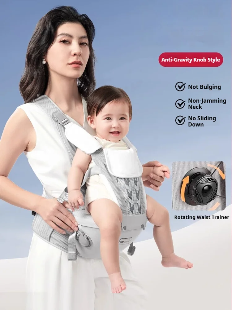 

AIBEDIAL Baby Carrier With knob Newborn Ergonomic Baby Carrier Kangaroo Infant Wrap U-Shaped Baby Waist Stool With Drool Towel