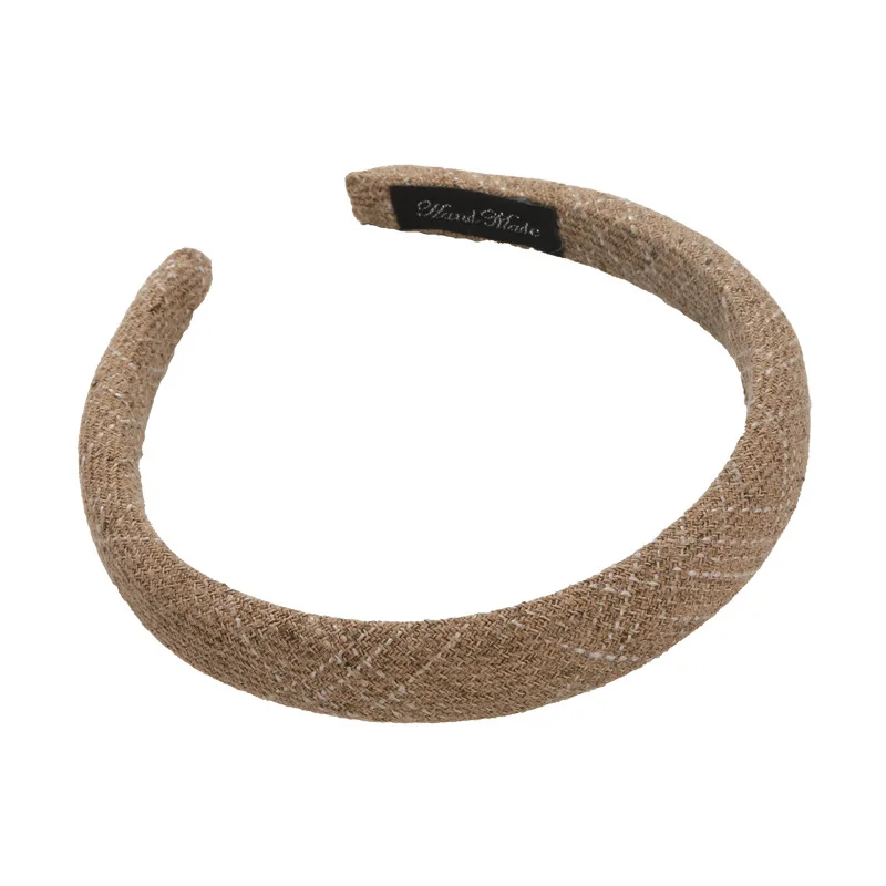 Autumn New Small Fragrant Style Tweed Plaid Sponge Headband for Woman Girls Elegant Hair Hoop Hair Band Fashion Hair Accessories