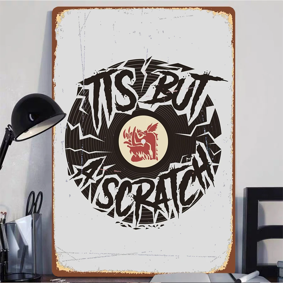 Vintage Vinyl Record Creative Iron PaintingRock Music Decorative Wall Art Living Room Study Bar Wall Hanging Ornament