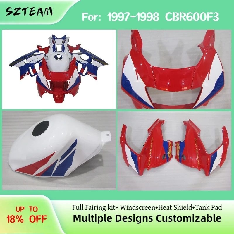 

For Honda CBR600F3 1997 1998 ABS Motorcycle Fairings CBR 600F3 97 98 Full Fairing Injection Bodywork Kit