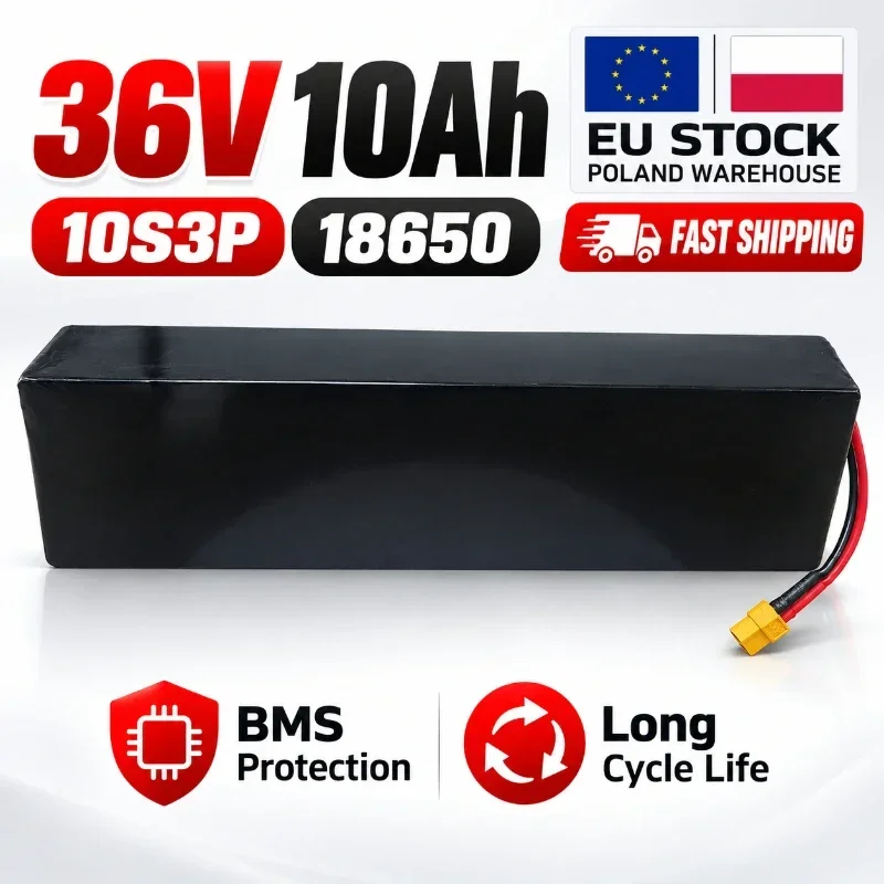36V 10Ah 10000mAh 10S3P 500W Akku für Elektroroller KUGOO S1 S2 S3 Wiederaufladbarer Li-Ion 18650 Akku mit integriertem BMS, lange Laufzeit, Ersatzteil für Elektroroller, schneller Versand aus