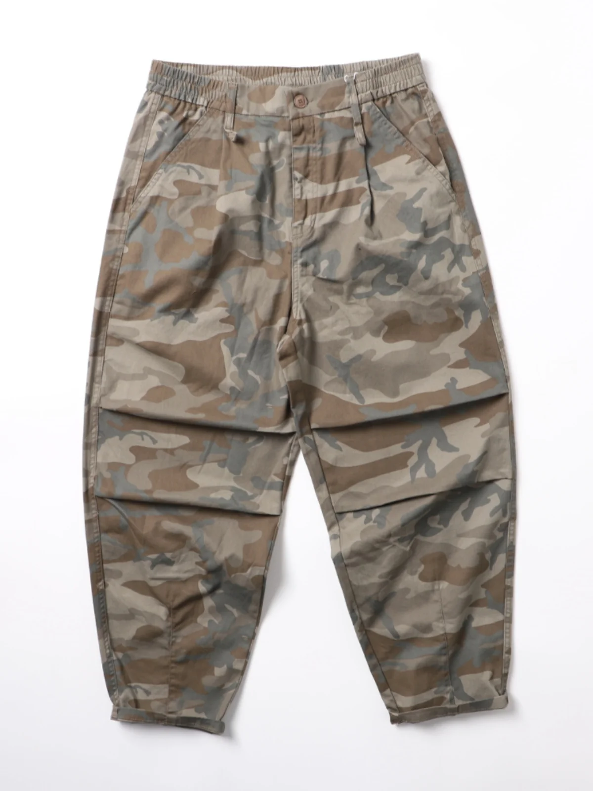 

Мужские повседневные брюки-карго с камуфляжным принтом, свободного кроя, зауженные, в стиле «папины брюки», модные, с двойными складками, широкие, молодежный стиль