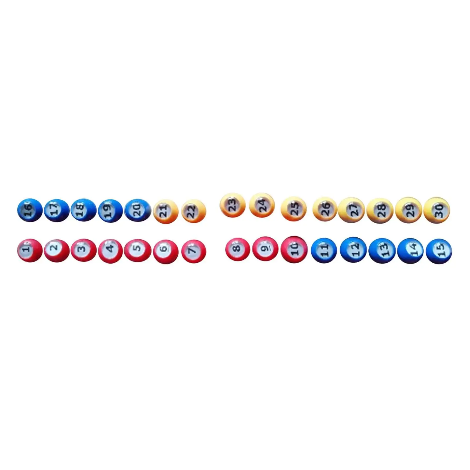 

30x Bingo Ball Portable Replace with Easy Read Window Accessories Tally Ball Raffle Balls for Camping Nights Family Home Market