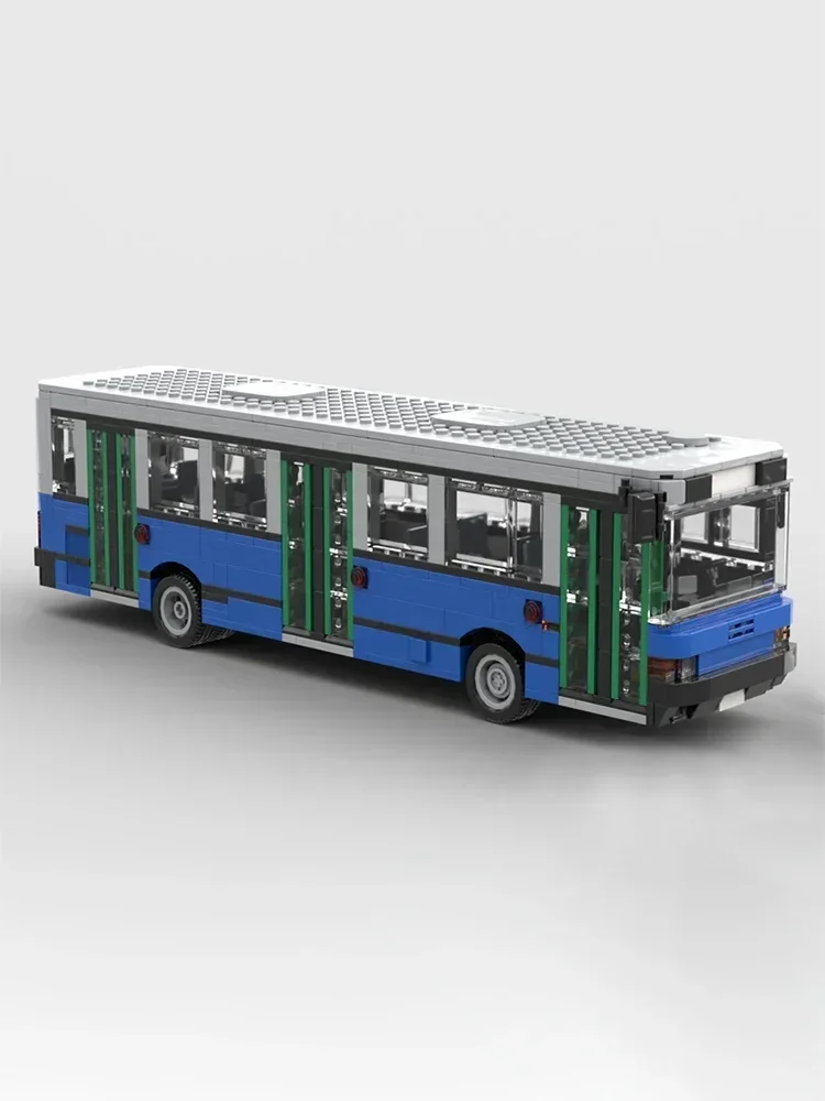 Moc set mainan anak-anak DIY blok Modular, teknologi Bus skala juara kecepatan Model mobil kota bata bangunan DIY