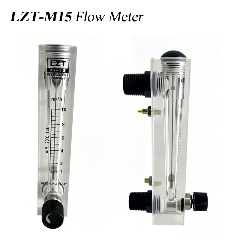 LZT-M15 Flow Meter 0.2-2LPM Liquid Flowmeter 0.2-3LPM Water Panel Rotameter With Control Valve 0.5-4LPM 1-7LPM 10-100L/H PMMA