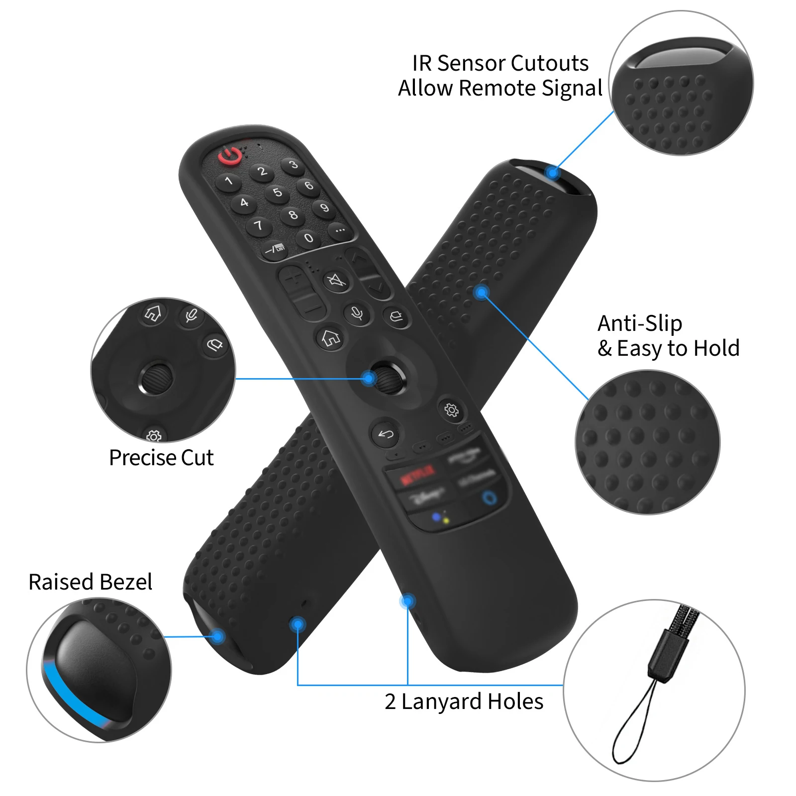 Silicone Protective Cover for Smart TV Remote Protection Case Compatible with Magic Remote Control MR21GA/MR22GA/MR23GA